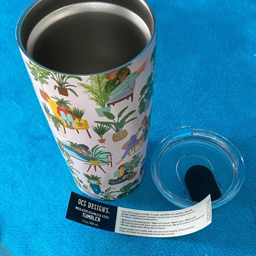 Plant Lover Illustrated Stainless Tumbler - Lt. pink - Picture 4 of 4